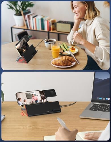 Revolutionary MGG 3-in-1 Magnetic Wireless Charging Station for Apple Devices – Effortlessly Charge i Phone 15, 14, 13, 12 Pro Max Plus, Apple Watch Series 9-4, and Air Pods Pro 2/3 with Enhanced Speed and Portability – Sleek Foldable Design for Travel and Home Use – Eliminate Cable Clutter and Enjoy Quick, Efficient Charging!