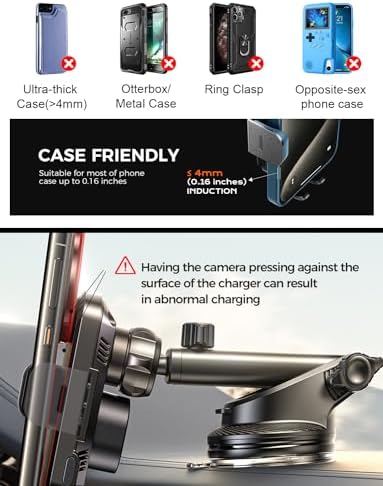 Revolutionary 15 W Fast Wireless Car Charger with Auto-Clamping Phone Holder for i Phone, Samsung Galaxy & Google – Ultimate Smartphone Mount for Windshield, Dashboard, and Air Vent – Unmatched Convenience and Enhanced Safety for Modern Drivers