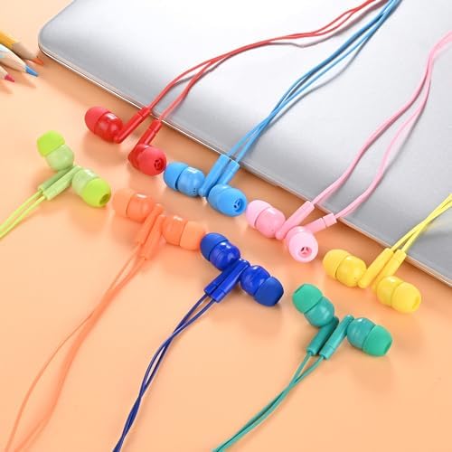 Bulk 30 Pack Kids Earbuds – Vibrant Wired Headphones for Engaging Classroom Activities, Perfect for Schools and Libraries, Seamless Compatibility with Chromebooks, Laptops, and PCs, Exceptional Sound Quality for Enhanced Learning Engagement