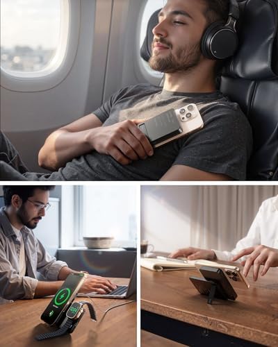 Revolutionary KU XIU 3-in-1 Mag-Safe Wireless Charging Station & Portable Power Bank – 5000 m Ah Fast Charger for i Phone 12-16, Apple Watch Ultra & Air Pods – Ultra-Compact, Foldable Design with Adjustable Viewing Stand for Effortless Travel – Advanced Compatibility & Intelligent Charging Solutions Explore the ultimate charging solution with the KU XIU 3-in-1 Mag-Safe Wireless Charger that seamlessly integrates a powerful 5000 m Ah battery, a versatile stand, and a cutting-edge charging station. Designed for modern travelers, this compact device supports i Phone 12-16 models, Apple Watch Ultra, and Air Pods, ensuring rapid 15 W wireless charging and 20 W PD for USB-C gadgets. The precision-engineered adjustable stand enhances your viewing experience while charging, making it perfect for entertainment on-the-go. Enjoy a sleek, foldable design that fits effortlessly in your pocket or bag, meeting aviation standards for hassle-free travel. With intelligent charging technology, prioritize device safety and longevity while enjoying a charging efficiency of up to 95%. Elevate your charging experience with the KU XIU – the perfect blend of style, practicality, and performance for today’s tech-savvy users.