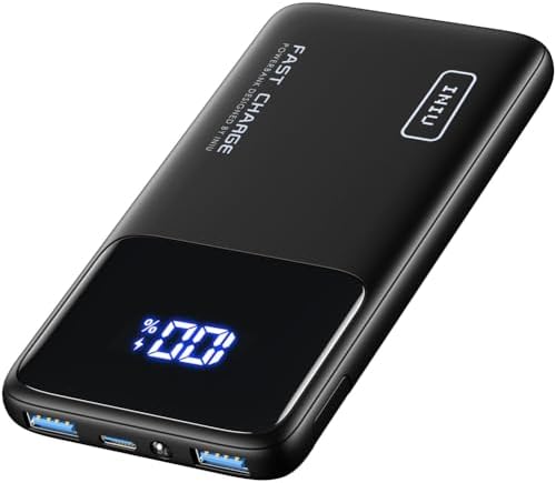 Ultra-Slim INIU Power Bank 10000 m Ah – 45 W PD Fast Charging Portable Charger with Dual USB-C Ports for i Phone 16, Samsung S25, Google Pixel, and More – Essential Travel Companion for On-the-Go Power Needs