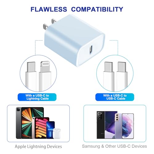 Ultimate 3-Pack USB-C Fast Charger for i Phone 16/15 – 20 W Power Delivery Quick Charge Adapter for i Pad Pro, Air Pods & More – Compact, Reliable & Safe Charging Solution for Home, Office, and Travel