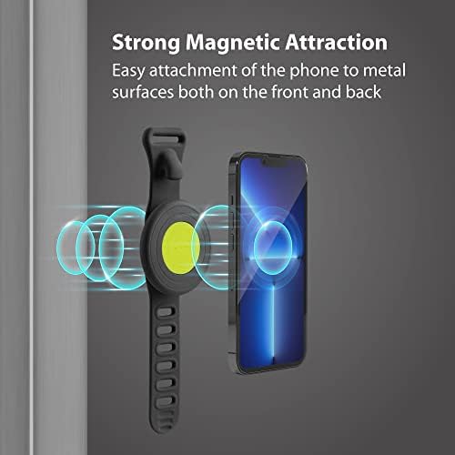 BONE Magnetic Fitness Phone Mount – Ultimate Gym Companion for Active Lifestyles, Secure Mag Safe Holder for Smartphones with Scratch-Free Silicone Straps, Anti-Slip Design for High-Intensity Workouts, Lightweight & Portable Universal Phone Carrier with Magnetic Sticker for Enhanced Stability