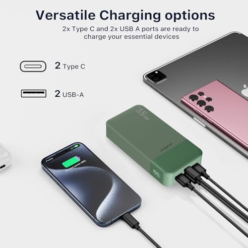 High-Speed 35 W USB-C Portable Charger – 20,000 m Ah Power Bank with QC4.0 & PD3.0 for Rapid Charging of Mobile Phones, Tablets, & Bluetooth Devices – Ultimate Compatibility & Convenience in Sleek Blue Design