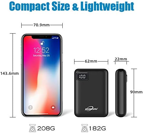 Compact 10000 m Ah Fast Charging Power Bank for Heated Vests and Jackets – Quick Charge USB C Portable Charger for i Phone 16, 15, 14, Android, Tablets & Nintendo Switch – Reliable Battery Pack for Outdoor Adventures and Daily Use