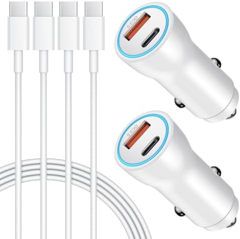 MFi Certified Apple i Phone 16 & 15 Car Charger – 43 W USB-C Fast Charging Adapter with 3.3 FT Cable for Pro, Max & Plus Models – Dual Port PD & QC 3.0 Technology for Ultimate Charging Efficiency on the Go