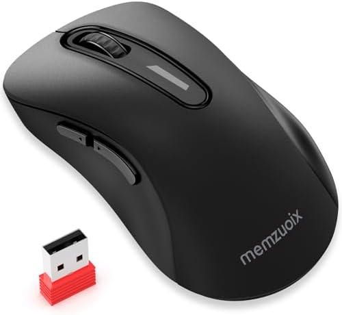 Upgrade Your Workflow with the Memzuoix 2.4 G Wireless Mouse – Ergonomic and Portable 1400 DPI USB Mouse for Laptop, PC & Desktop | 5 Customizable Buttons for Ultimate Control | Ideal for Professionals and Casual Users Alike