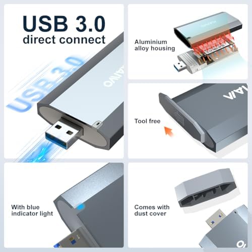 Maximize Your Storage with MAIWO USB 3.0 m SATA SSD Enclosure – Fast 5 Gbps Data Transfer, No-Cable Design, UASP & Trim Support, Lightweight Aluminium Case for 2 TB Capacity – Ideal Portable Solution for Enhanced Performance and Durability