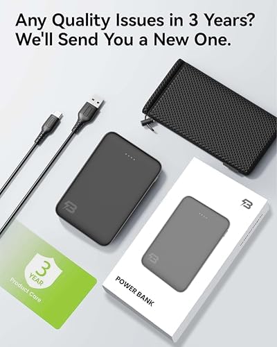 Ultra-Compact 5000 m Ah 18 W PD Fast Charging Power Bank – Versatile Mini Portable Charger with Dual USB-C and Lightning Inputs for i Phone 15/14, Samsung Galaxy & More – Seamless Multi-Device Charging Solution for On-the-Go Power Needs