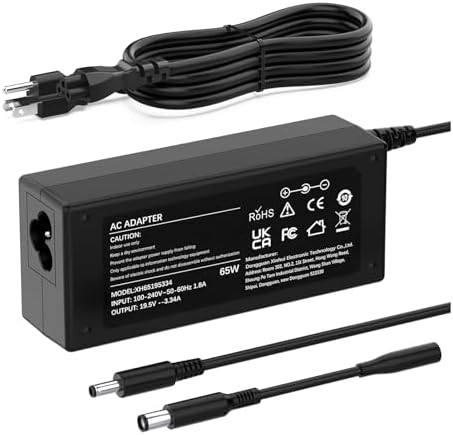 High-Power 130 W USB-C Charger for Dell Laptops – Fast Charge Your XPS 15, 17, Precision & Latitude Models with Ultimate Compatibility and Safety Assurance, Includes Power Supply Cord for Efficient Recharging