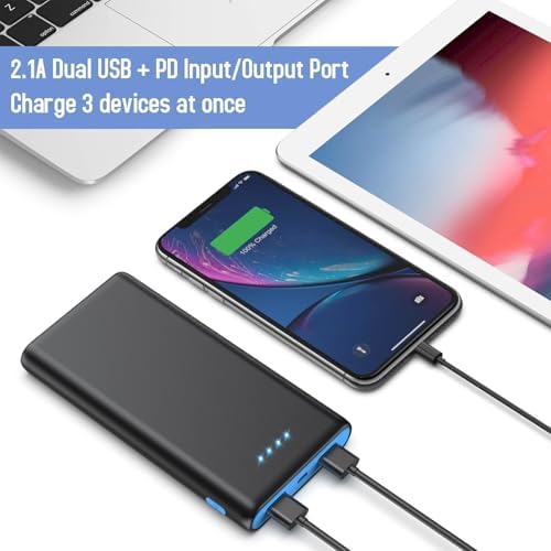 High-Capacity 25,800 m Ah Portable Charger Power Bank – Fast USB C Charging with Intelligent Smart IC, 3 USB Ports for Multi-Device Support – Ideal for i Phone 16/15/14, Galaxy, & Android – Reliable Power On-the-Go