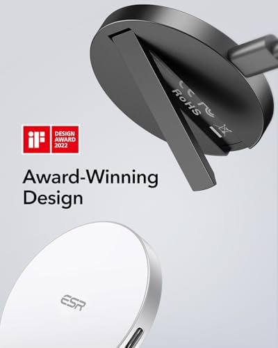 ESR Mag Safe 15 W Wireless Charger – Dual USB-C Charging Pad for i Phone 16 Pro Max, 16 Pro, 16, 16 Plus, 15, 14, 13, 12, and Galaxy S25 – Sleek Desert Titanium Finish – Effortless Magnetic Alignment for Air Pods Pro/3/4 – High-Speed Charging & Enhanced Device Compatibility