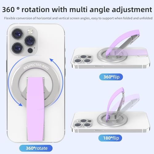 Revolutionary Dual-Function Magnetic Phone Grip & Kickstand – Ultimate 2-in-1 Holder with Adjustable Silicone Finger Strap for i Phones, Androids & More (Vibrant Orange) – Exceptional Stability, Ergonomic Comfort & Versatile Viewing Angles