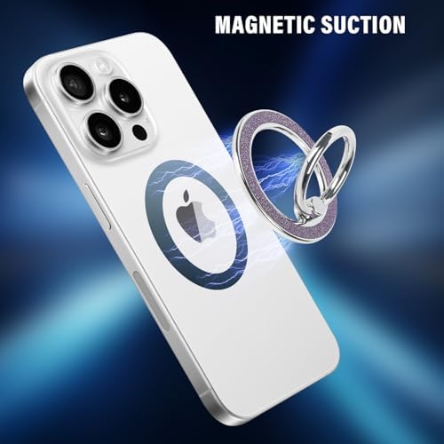 Glamorous Guppy Magnetic Phone Ring Holder – 360° Rotating Glitter Grip for i Phone 12-16 Pro Max – Stylish Mag Safe-Compatible Accessory for Enhanced One-Handed Control – Elevate Your Mobile Experience with Secure Stability and Chic Design