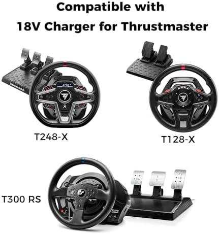 Ultimate 18 V Power Supply Adapter for Thrustmaster Racing Wheels – Premium Charger for T128-X, T248, and T300 RS Models – Dependable Gaming Power Source with Enhanced Safety Features and Extensive Compatibility for Uninterrupted Racing Performance