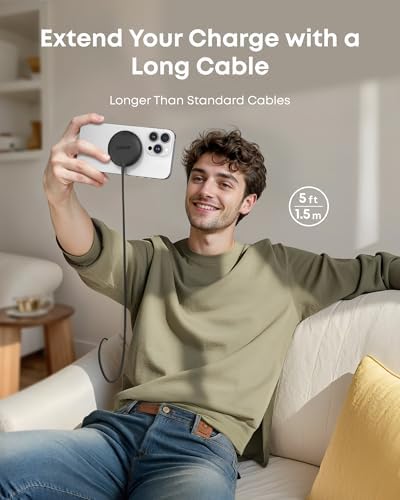 Anker Zolo Qi2 Certified Magnetic Wireless Charger – Fast 15 W Mag Safe-Compatible Charging Pad for i Phone 16/15/14/13 Series & Air Pods – Sleek Black Design for Home & On-the-Go Power Solutions – Ultimate Wireless Convenience with Enhanced Safety Features