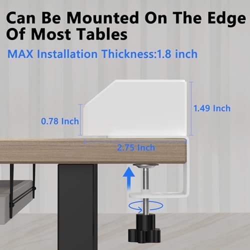 Revolutionize Your Workspace with the Desk Clamp Power Strip Featuring 4 AC Outlets and 4 USB Ports, Including PD 20 W Fast Charging – 10 FT Extension Cord for Ultimate Flexibility, Surge Protection, and Sleek Design for Office Efficiency in White