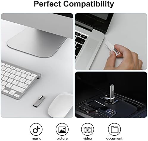 Aiibe 64 GB Flash Drive 5 Pack – Premium Metal USB 2.0 Memory Sticks, Waterproof & Portable Keychain Design for Effortless File Sharing and Secure Data Storage – Ideal for Home and Office Use