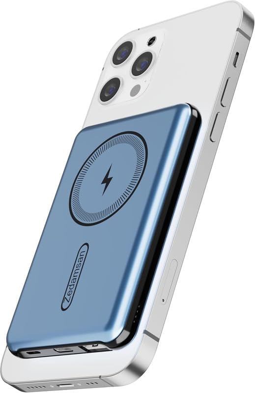 Sleek Magnetic Portable Charger – 5000 m Ah Ultra-Light Wireless Power Bank with 20 W PD Fast Charging, Magsafe-Compatible for i Phone 12/13/14/15/16 Series – Effortless Connectivity & Everyday Reliability