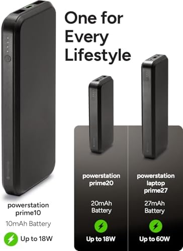 Mophie Powerstation Laptop Prime27 – 27,000 m Ah Eco-Friendly Portable Power Bank with 60 W USB-C PD Fast Charging, Multi-Device Compatibility, LED Battery Indicator, and Versatile Charging Ports – Ultimate On-the-Go Performance for Laptops, Tablets, and Smartphones