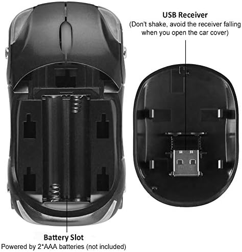 Sporty Pink Wireless Car-Shaped Optical Mouse – Portable 1600 DPI Mini Wireless Mice with USB Receiver for Laptop & Desktop – Ergonomic Design for Travel & Home Use – Unique Gift Idea for Tech Lovers