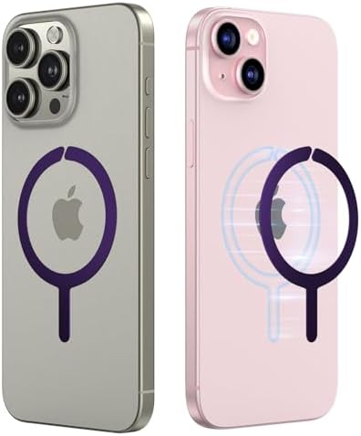 Ultra-Thin Magnetic Ring Sticker Metal Plate – 2 Pack in Stylish Purple for Enhanced Phone Case Compatibility, Wireless Charging, Car Mount Stability, and Wallet Attachment – Elevate Your Mobile Experience with Strong Grip and Fast Charging Efficiency