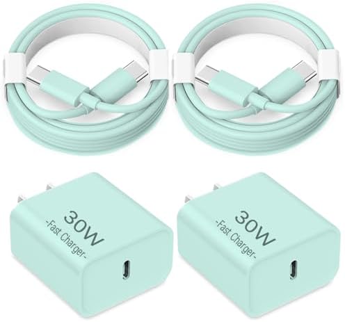 Premium i Phone 16/15 Fast Charging Adapter – Apple MFi Certified 30 W USB C Charger Block with 2 Pack 6 FT Type C Cord for Enhanced Efficiency in Pink – Ultimate Charging Solution for i Phone 16 Plus, 16 Pro, 16 Pro Max, and 15 Pro Max – Stylish and Portable Power for Home and Travel