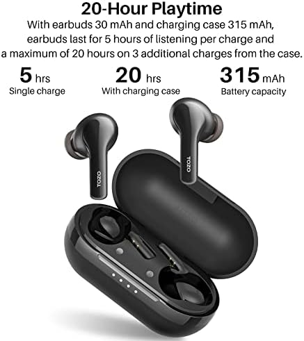 TOZO A2 Mini Wireless Earbuds – Bluetooth 5.3 Lightweight In-Ear Headphones with Advanced Waterproof Technology, Exceptional Sound Quality, and Ergonomic Design for Music, Calls, and Active Lifestyles – Portable Charging Case Included in Elegant Black Finish