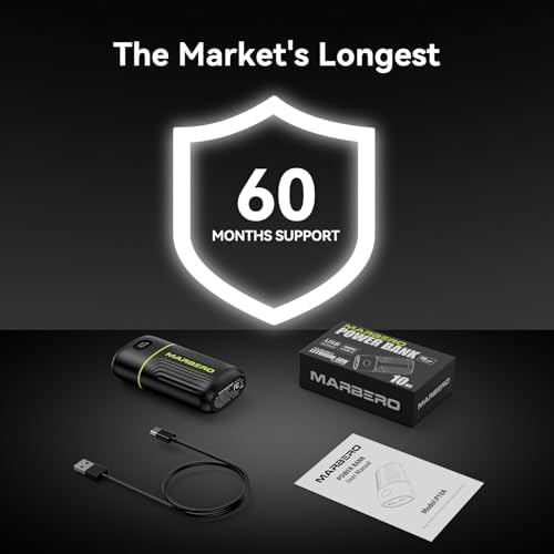 MARBERO Ultra-Lightweight 10,000 m Ah Fast Charging Power Bank – Compact USB-C Charger with 18 W Output for i Phone, i Pad, Samsung Galaxy & Google Devices – Essential Travel Companion with Advanced Safety Features for On-the-Go Power Management