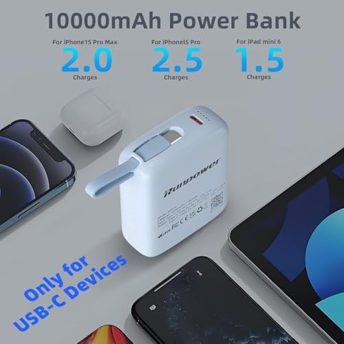 Ultra-Compact 22.5 W Power Bank with Built-in Cable – 10,000 m Ah Mini Battery Pack for i Phone, i Pad & Android Devices – Travel-Friendly Velvet Pouch Included – High-Speed Charging with Smart Safety Features – Lightweight & Versatile for On-the-Go Power Solutions