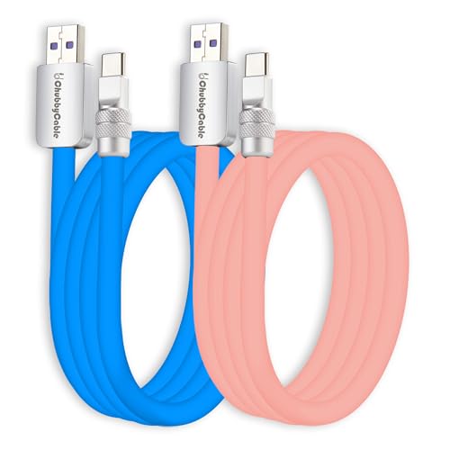 Ultra-Durable Chubbycable Couple 2-Pack: High-Speed 240 W Silicone Charging Cables for i Phone 16/15, i Pads & Galaxy Devices – Flexible 4.9 FT Length in Stylish Dark Blue & Orange for Optimal Performance and Reliability