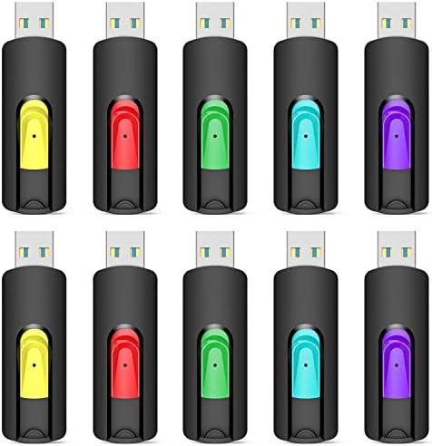 Vibrant 5-Pack Aiibe 128 GB USB Flash Drives – Colorful Memory Sticks for Effortless Data Storage and Transfer | Reliable USB 2.0 Compatibility for Students and Professionals | Perfect Portable Solution for Secure File Management