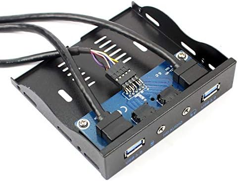 Enhance Your Desktop with the JMT USB 3.0 Front Panel Bracket: Dual High-Speed Ports, HD Audio Connectors, and Sleek Silver Design for Effortless Connectivity and Performance