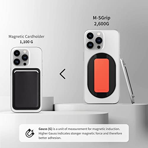 Magnetic Phone Grip for Mag Safe – Sinjimoru M-SGrip Black | Ultra-Strong 2600 g Magnetic Force for i Phone 12-16 | Slim, Pocket-Friendly Design for Effortless Everyday Use | Enhanced Compatibility with Mag Safe Cases and Phones | Comfortable Multi-Angle Holding Solution for Enhanced User Experience