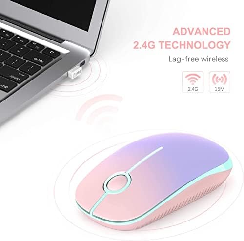 Sleek Vssoplor Wireless Mouse – Ultra-Slim Silent Optical Companion for Laptops & PCs | 2.4 GHz Nano Receiver, Perfect for Quiet Workspaces & Travel | Enhanced Compatibility for Windows, Mac & Linux