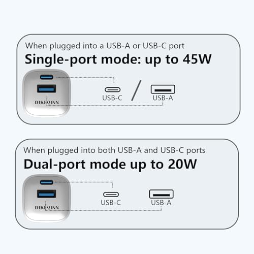 45 W Ga N Dual-Port USB-C & USB-A Wall Charger – Ultra-Fast Power Delivery for i Phone 16/15 & Galaxy S24/S23 Ultra – Compact, Lightweight Travel Charger with Programmable Power Supply for Efficient Multi-Device Charging – Perfect for Home, Office, and On-the-Go Use