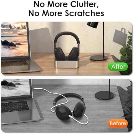 Magnetic Charging Station for Sony WH-1000 XM5 & XM6 – Premium USB-C Headphone Dock with Fast Charge Capability (Silver) – Effortless Alignment & Modern Design for Ultimate Audio Convenience