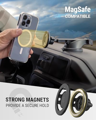 Revolutionize Your Driving Experience with Scosche Magic Mount™ SMSCUP – Adjustable Gooseneck Magnetic Phone Holder for Car, Compatible with i Phone 16-12 Series & Android Devices, Mag Safe Technology, Effortless Hands-Free Navigation, Secure Cup Holder Fit, Effortless Installation