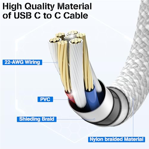 Upgrade Your Charging Experience with the 3-Pack Braided USB C to USB C Cable Set – Versatile Lengths (3.3 FT, 6.6 FT, 10 FT) for Ultra-Fast 60 W Power Delivery, Tangle-Free Durability, Reinforced Connectors for i Phone 16, Galaxy S24, Mac Book Pro & More – Lightweight, Portable, Essential for Home, Office, and Travel Charging Needs