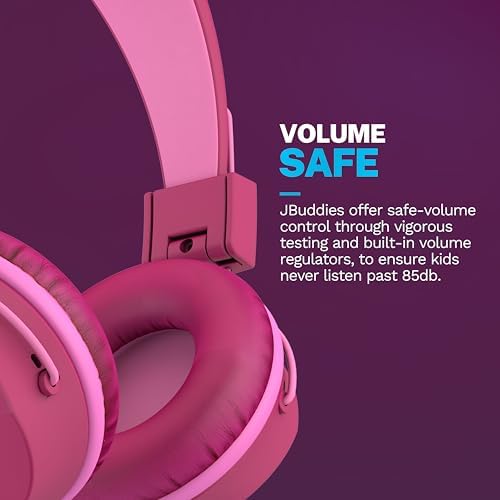 Experience Superior Sound with JLab JBuddies Studio On-Ear Kids Headphones – Safe Volume Limiter, Adjustable & Folding Design, Noise Isolation, Built-in Mic for Toddler Audio Enjoyment (Graphite/Blue) – Perfect for Home, School, and Travel