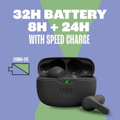JBL Vibe Beam True Wireless Earbuds – Experience Deep Bass Immersion with Bluetooth 5.2, Water & Dust Resistance, Hands-Free Voice Aware Calling, and Up to 32 Hours of Battery Life – Perfect for On-the-Go Audio Enthusiasts