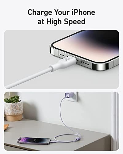 Anker 6 FT USB C to Lightning Cable – MFi Certified, Eco-Friendly Bio-Based Charging Cord for i Phone 14 and More – Stylish Purple Design for Enhanced Durability and Fast Data Transfer – Perfect for Home and Office Use