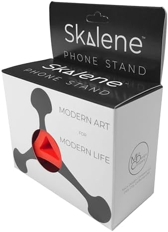 Skalene Phone Stand – 100% Silicone Rubber, Adjustable Phone Holder, Prop, Rest – Desk, Office, Home, Kitchen Accessory (Stealth Black) – Enhanced Compatibility and Speed