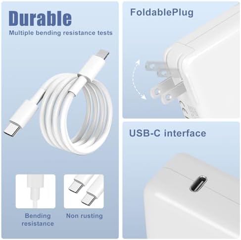 140 W Ga N USB-C Power Adapter – Ultra-Fast Charger for Laptops, Smartphones and Tablets with PD3.1 Tech, 6 ft Cable for Mac Book Pro, i Phone 15/16 Max & i Pad Pro – Compact, Travel-Friendly Design with Advanced Safety Features and Eco-Conscious Efficiency