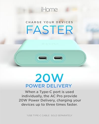 i Home 2-Port USB Wall Charger – Compact Dual Port AC Adapter for Rapid Device Charging – Flat Design for Travel & Home Use – Enhanced Compatibility with Smartphones & Tablets – Safe, High-Speed Charging Solution
