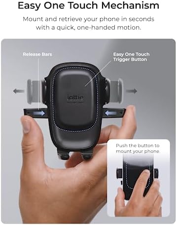 i Ottie Easy One Touch Signature CD Slot Car Phone Holder – Universal Smartphone Mount for i Phone, Google, Samsung, and More – Enhanced Stability, 360-Degree Viewing Angles, Quick One-Touch Access for Safe Driving
