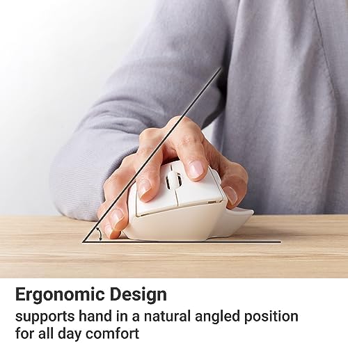 Elevate Your Productivity with the ELECOM Wireless Ergonomic Mouse – Silent Click, 2000 DPI Precision, 20-Month Battery Life, and Stylish White Design for PCs, Macs, and Laptops – Perfect for Home or Office Use
