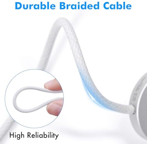 Ultra-Fast Magnetic Charger for Apple Watch – USB-C Power Cable with 3 Ft Length for Series 10, 9, 8, 7, 6 & SE – 2-3 Hour Rapid Charge with Intelligent Smart IC Technology – Sleek White for Optimal Compatibility & Durability on the Move