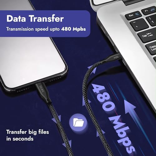 Transform Your Power Management with Blutric’s 120 W USB-C to USB-C Cable Duo – Robust 2 m Braided Cables for Ultra-Fast Charging & Seamless Data Transfer, Compatible with i Phone 15, Samsung S23, i Pad, Mac Book, & PS5 – Perfect for Professionals & Gamers, Engineered for 10,000+ Bend Durability