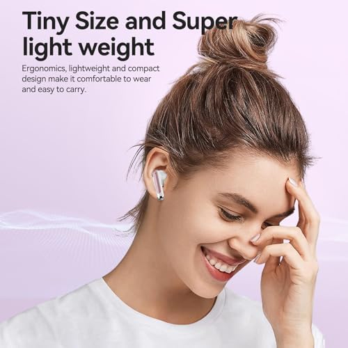 Revolutionary Wireless Earbuds with Advanced Bluetooth 5.3 – 50 Hours of Uninterrupted Playtime, Enhanced ENC Noise Cancelling Microphones for Superior Call Clarity, LED Battery Indicator, Sport-Optimized Design for Phones, Tablets, and Laptops – Elegant White Finish for Comfort & Performance Excellence